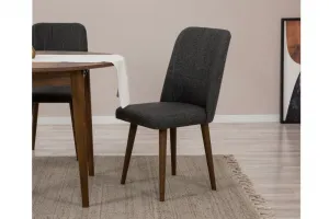 Jedálenský set s rozkladacím stolom a stoličkami (5 kusov) Vina 1053 - Anthracite, Walnut