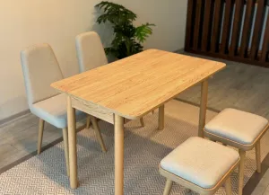 Jedálenský set s rozkladacím stolom a stoličkami (5 kusov) Vina Mini 02 1005 - Oak, Cream