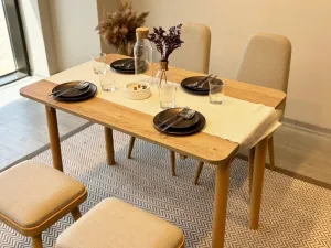 Jedálenský set s rozkladacím stolom a stoličkami (5 kusov) Vina Mini 02 1005 - Oak, Cream