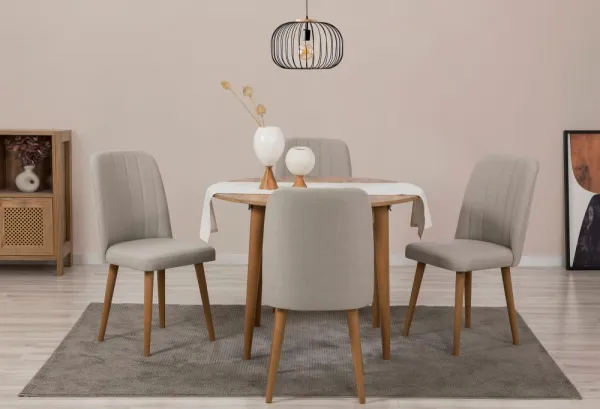 Jedálenský set s rozkladacím stolom a stoličkami (5 kusov) Vina 1005 - Atlantic Pine, Cream