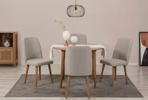 Jedálenský set s rozkladacím stolom a stoličkami (5 kusov) Vina 1005 - Atlantic Pine, Cream