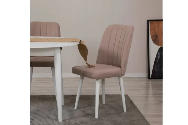 Jedálenský set s rozkladacím stolom a stoličkami (3 kusy) Vina 0900 - White, Stone