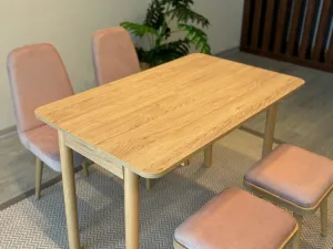 Jedálenský set s rozkladacím stolom a stoličkami (5 kusov) Vina Mini 02 0900 - Oak, Stone