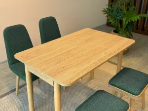 Jedálenský set s rozkladacím stolom a stoličkami (5 kusov) Vina Mini 02 1070 - Oak, Green
