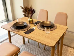 Jedálenský set s rozkladacím stolom a stoličkami (5 kusov) Vina Mini 02 0900 - Oak, Stone