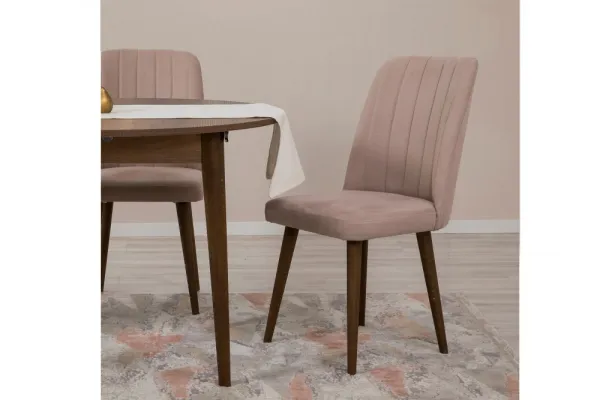 Jedálenský set s rozkladacím stolom a stoličkami (5 kusov) Vina 0900 - Walnut, Stone