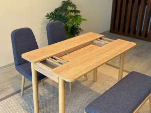 Jedálenský set s rozkladacím stolom a stoličkami (4 kusy) Vina Mini 01 1048 - Oak, Dark Blue