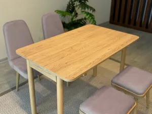 Jedálenský set s rozkladacím stolom a stoličkami (5 kusov) Vina Mini 02 0701 - Oak, Soho Grey