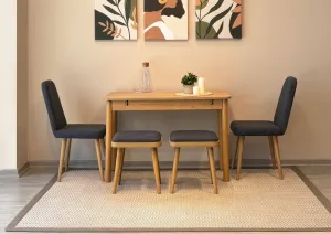 Jedálenský set s rozkladacím stolom a stoličkami (5 kusov) Vina Mini 02 1053 - Oak, Anthracite