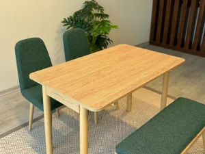 Jedálenský set s rozkladacím stolom a stoličkami (4 kusy) Vina Mini 01 1070 - Oak, Green