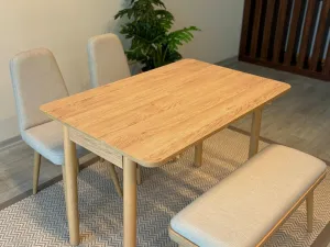 Jedálenský set s rozkladacím stolom a stoličkami (4 kusy) Vina Mini 01 1005 - Oak, Cream