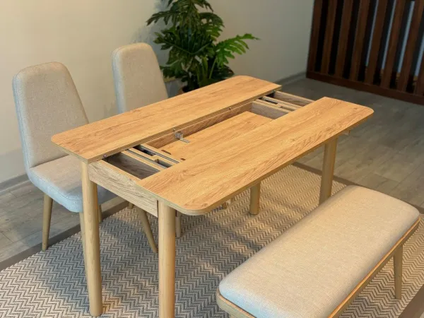 Jedálenský set s rozkladacím stolom a stoličkami (4 kusy) Vina Mini 01 1005 - Oak, Cream