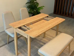 Jedálenský set s rozkladacím stolom a stoličkami (4 kusy) Vina Mini 01 1005 - Oak, Cream