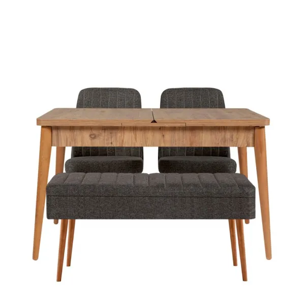 Jedálenský set s rozkladacím stolom a stoličkami (4 kusy) Vina 1053 - 3 - Anthracite, Atlantic