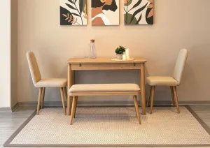 Jedálenský set s rozkladacím stolom a stoličkami (4 kusy) Vina Mini 01 1005 - Oak, Cream