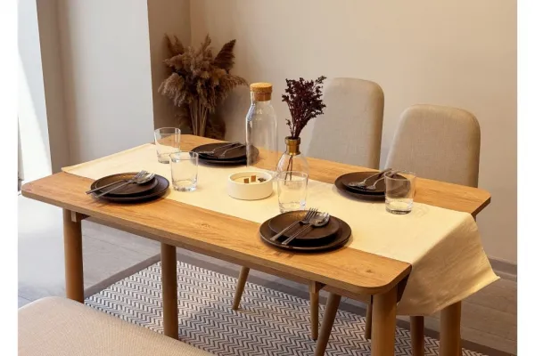 Jedálenský set s rozkladacím stolom a stoličkami (4 kusy) Vina Mini 01 1005 - Oak, Cream