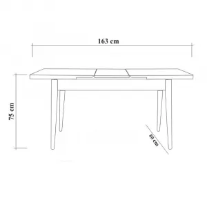 Jedálenský set s rozkladacím stolom a stoličkami (4 kusy) Vina 1053 - 3 - Anthracite, Atlantic