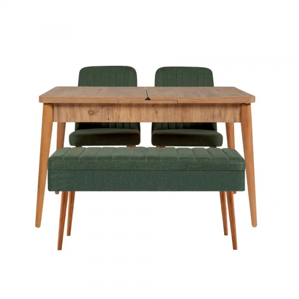 Jedálenský set s rozkladacím stolom a stoličkami (4 kusy) Vina 1070 - 3 - Atlantic, Green