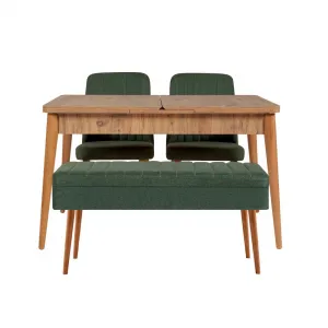 Jedálenský set s rozkladacím stolom a stoličkami (4 kusy) Vina 1070 - 3 - Atlantic, Green
