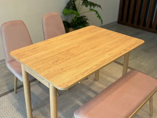 Jedálenský set s rozkladacím stolom a stoličkami (4 kusy) Vina Mini 01 0900 - Oak, Stone