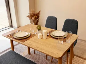 Jedálenský set s rozkladacím stolom a stoličkami (4 kusy) Vina Mini 01 1053 - Oak, Anthracite