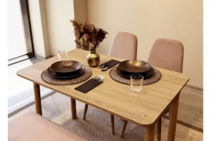Jedálenský set s rozkladacím stolom a stoličkami (4 kusy) Vina Mini 01 0900 - Oak, Stone