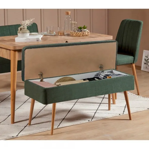 Jedálenský set s rozkladacím stolom a stoličkami (5 kusov) Vina 1070 - 4 - Atlantic, Green