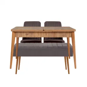 Jedálenský set s rozkladacím stolom a stoličkami (4 kusy) Vina 0701 - 3 - Anthracite, Atlantic