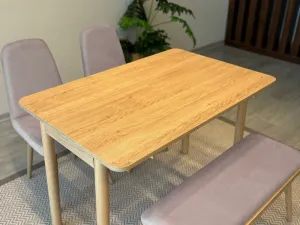 Jedálenský set s rozkladacím stolom a stoličkami (4 kusy) Vina Mini 01 0701 - Oak, Soho Grey