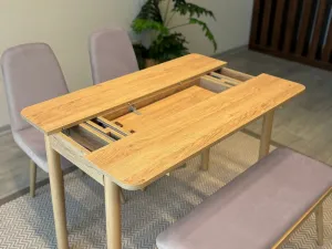Jedálenský set s rozkladacím stolom a stoličkami (4 kusy) Vina Mini 01 0701 - Oak, Soho Grey