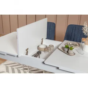 Jedálenský set s rozkladacím stolom a stoličkami (4 kusy) Vina 1048 - Dark Blue, White