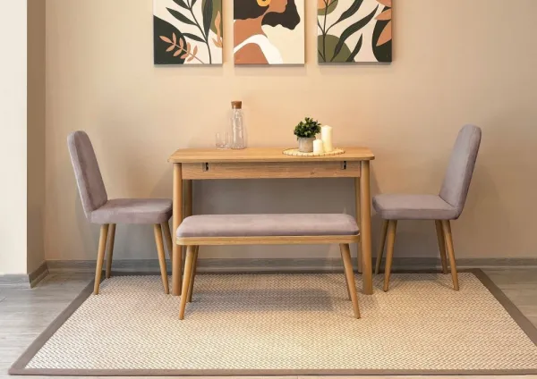 Jedálenský set s rozkladacím stolom a stoličkami (4 kusy) Vina Mini 01 0701 - Oak, Soho Grey