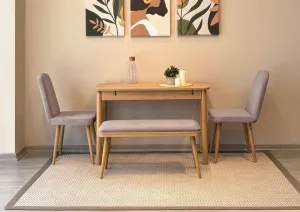 Jedálenský set s rozkladacím stolom a stoličkami (4 kusy) Vina Mini 01 0701 - Oak, Soho Grey