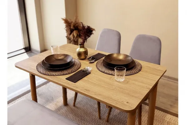 Jedálenský set s rozkladacím stolom a stoličkami (4 kusy) Vina Mini 01 0701 - Oak, Soho Grey