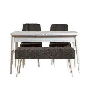 Jedálenský set s rozkladacím stolom a stoličkami (4 kusy) Vina 1053 - 3 - Anthracite, White