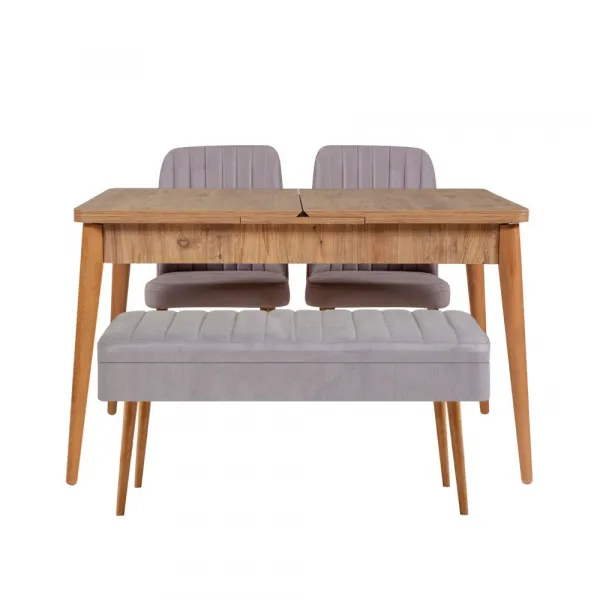 Jedálenský set s rozkladacím stolom a stoličkami (4 kusy) Vina 0701 - 3 - Atlantic, Grey