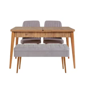 Jedálenský set s rozkladacím stolom a stoličkami (4 kusy) Vina 0701 - 3 - Atlantic, Grey