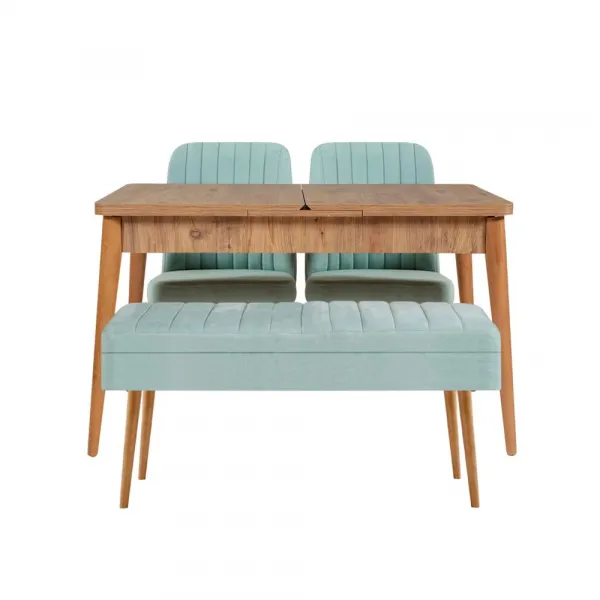 Jedálenský set s rozkladacím stolom a stoličkami (4 kusy) Vina 0701 - 3 - Atlantic, Green