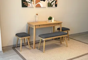 Jedálenský set s rozkladacím stolom a stoličkami (4 kusy) Vina Mini 04 1053 - Oak, Anthracite