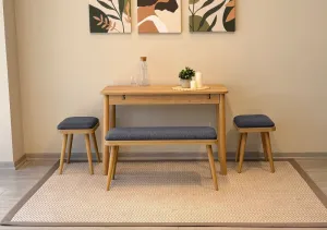 Jedálenský set s rozkladacím stolom a stoličkami (4 kusy) Vina Mini 04 1053 - Oak, Anthracite