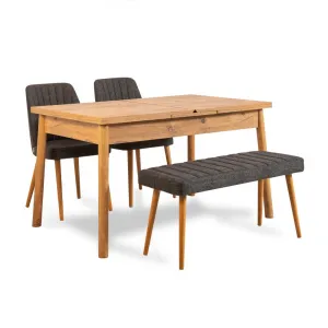 Jedálenský set s rozkladacím stolom a stoličkami (4 kusy) Santiago Atlantice-Anthracite