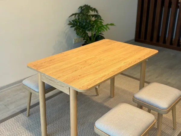 Jedálenský set s rozkladacím stolom a stoličkami (4 kusy) Vina Mini 04 1005 - Oak, Cream