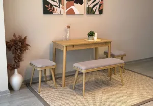Jedálenský set s rozkladacím stolom a stoličkami (4 kusy) Vina Mini 04 0701 - Oak, Soho Grey