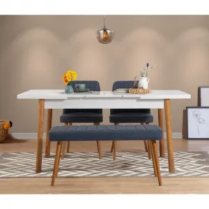 Jedálenský set s rozkladacím stolom a stoličkami (4 kusy) Santiago Atlantice-Navy Blue V2