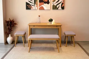 Jedálenský set s rozkladacím stolom a stoličkami (4 kusy) Vina Mini 04 0701 - Oak, Soho Grey