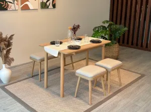 Jedálenský set s rozkladacím stolom a stoličkami (4 kusy) Vina Mini 04 1005 - Oak, Cream