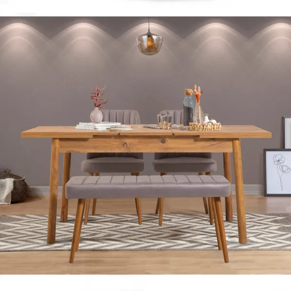 Jedálenský set s rozkladacím stolom a stoličkami (4 kusy) Santiago Atlantice -Soho Grey