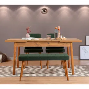Jedálenský set s rozkladacím stolom a stoličkami (4 kusy) Santiago Atlantice -Green