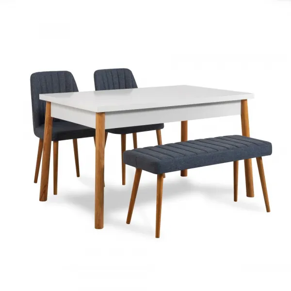 Set stola a stoličiek (4 kusy) Costa Atlantic-White Navy Blue