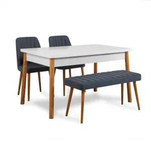 Set stola a stoličiek (4 kusy) Costa Atlantic-White Navy Blue